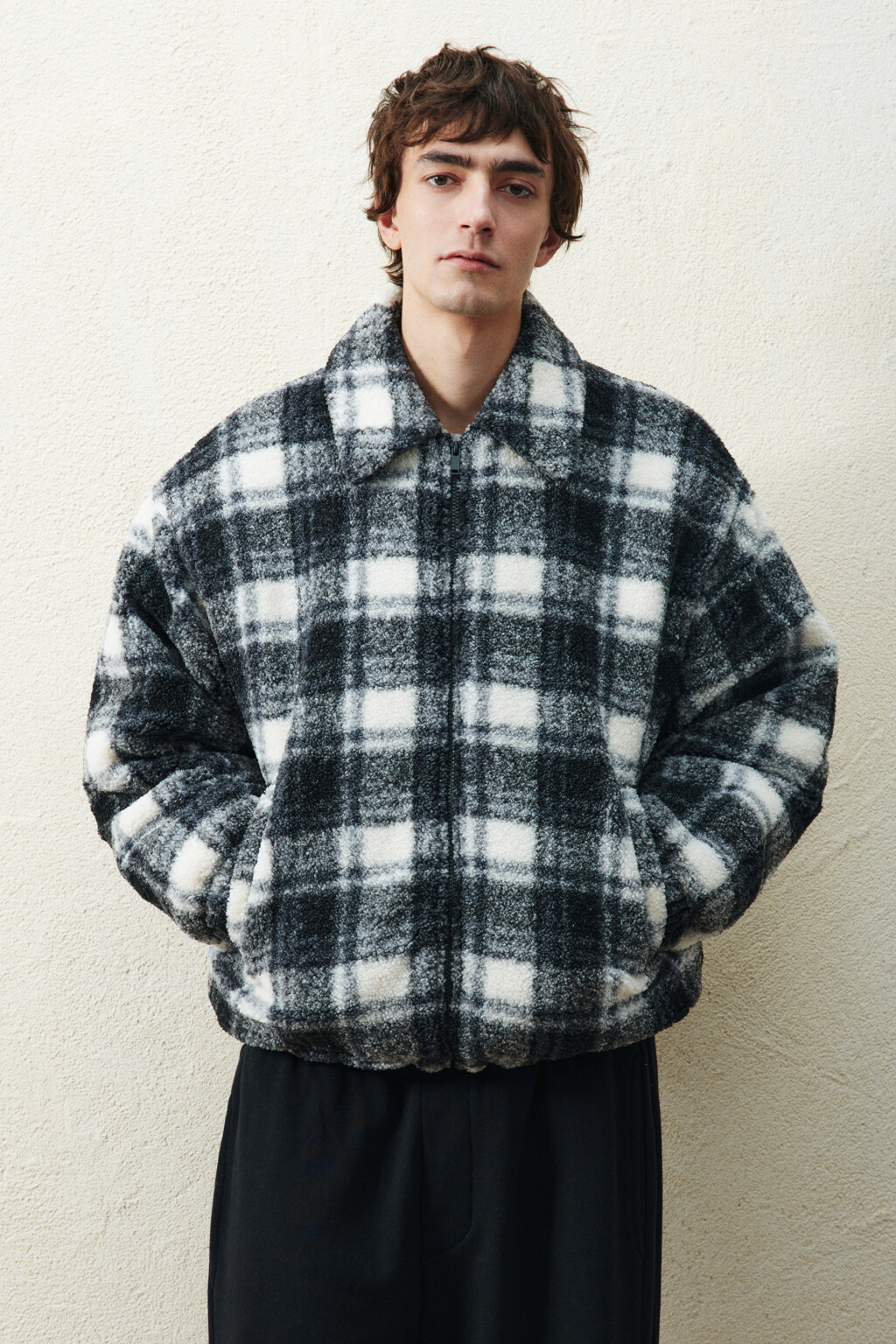 Куртка-бомбер плюшевая в клетку - цвет мультиколор - 3